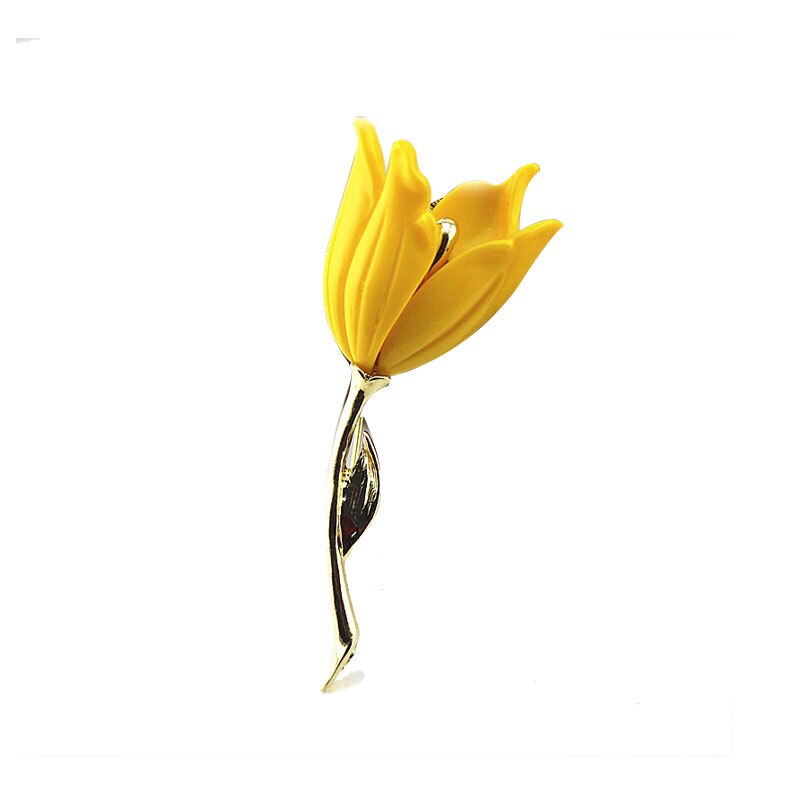 Huanzhi Vintage Elegante Jas Accessoires Metalen Shell Bloemen Dier Tulp Vlinder Broche Voor Vrouwen Partij Sieraden: F Golden pole