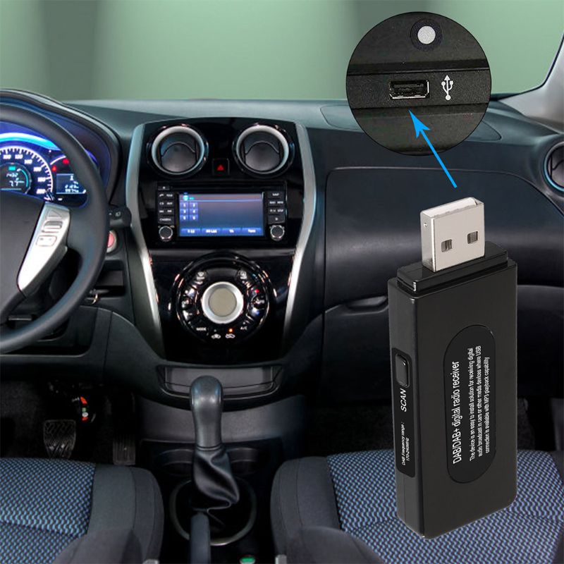 Universal USB Interface Car DAB Digital Radio Audio Receiver FM Transmitter with Antenna