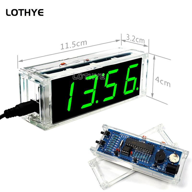 Kit de producción de reloj Digital LED, microcontrolador 51 multifunción, Kit de reloj electrónico DIY, alarma de hora, indicador de temperatura y fecha