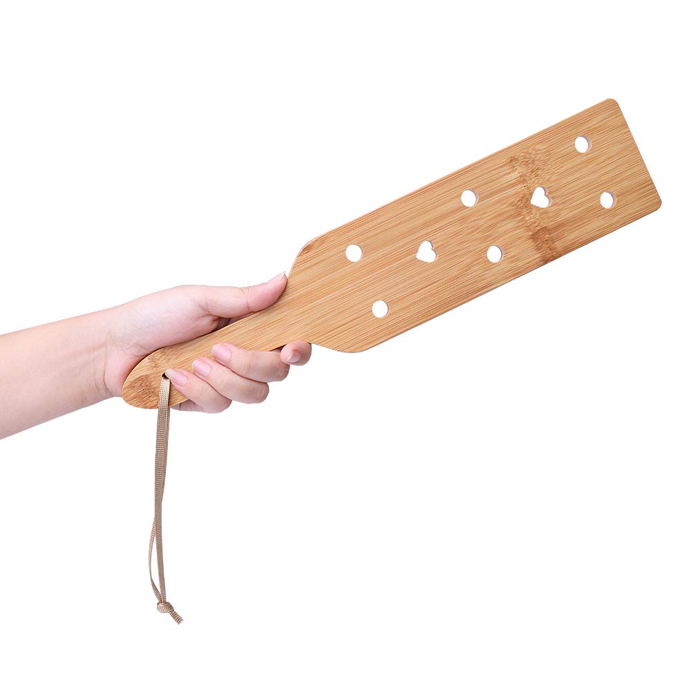 Bamboo Paddle with Airflow Holes, Harness Handle Teaching Training Tool Paddle