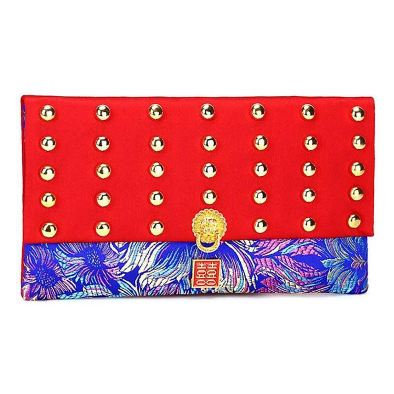 chino tradicional brocado monedero bolsa joyería bolsa bordado organizador bolsillo para Festival de boda: 6