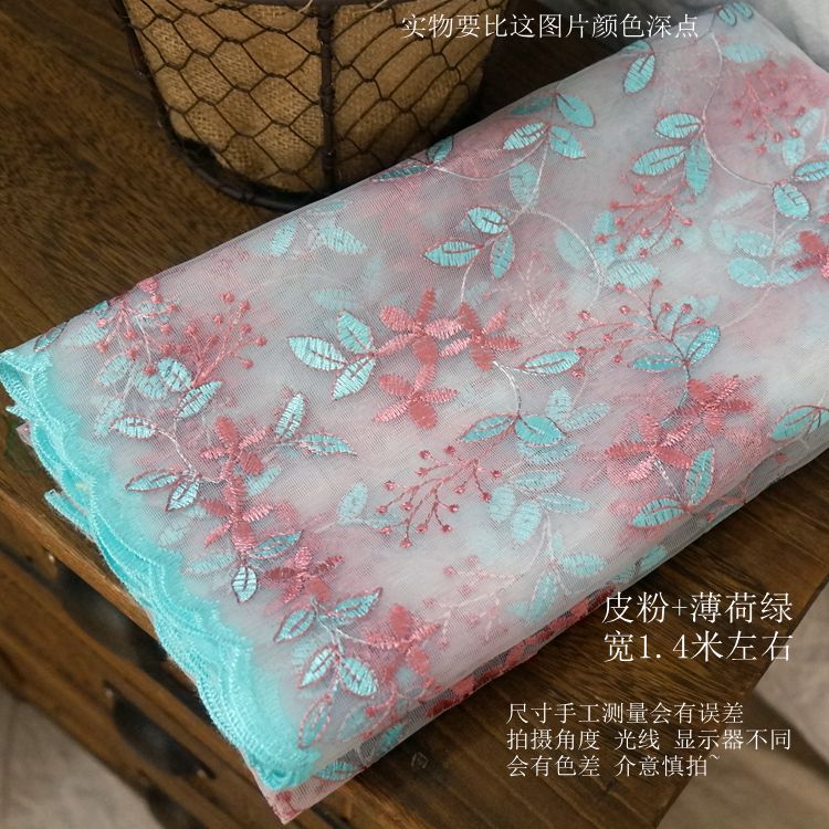50cm*136cm organza bloemen borduurwerk brede kant stof diy rok kleding stof schaduwgordijn handgemaakte accessoires: 11