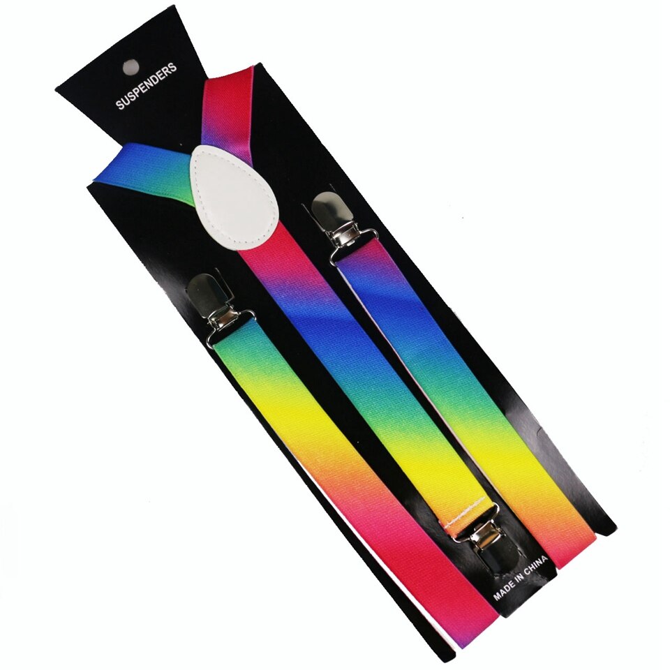 2.5cm brede justerbare y-ryg grøn gul rød jamaica flag stribede seler herre dame: 03