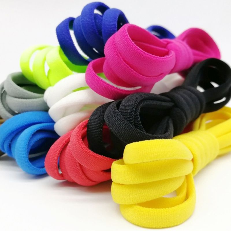 adulte enfants lacets de chaussures élastiques réglable bricolage pas de cordes à cravate avec des boucles en métal