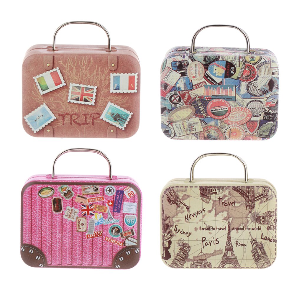 Meubles de maison de poupée échelle 1/6, valise en fer Miniature, aménagement de scène, bricolage