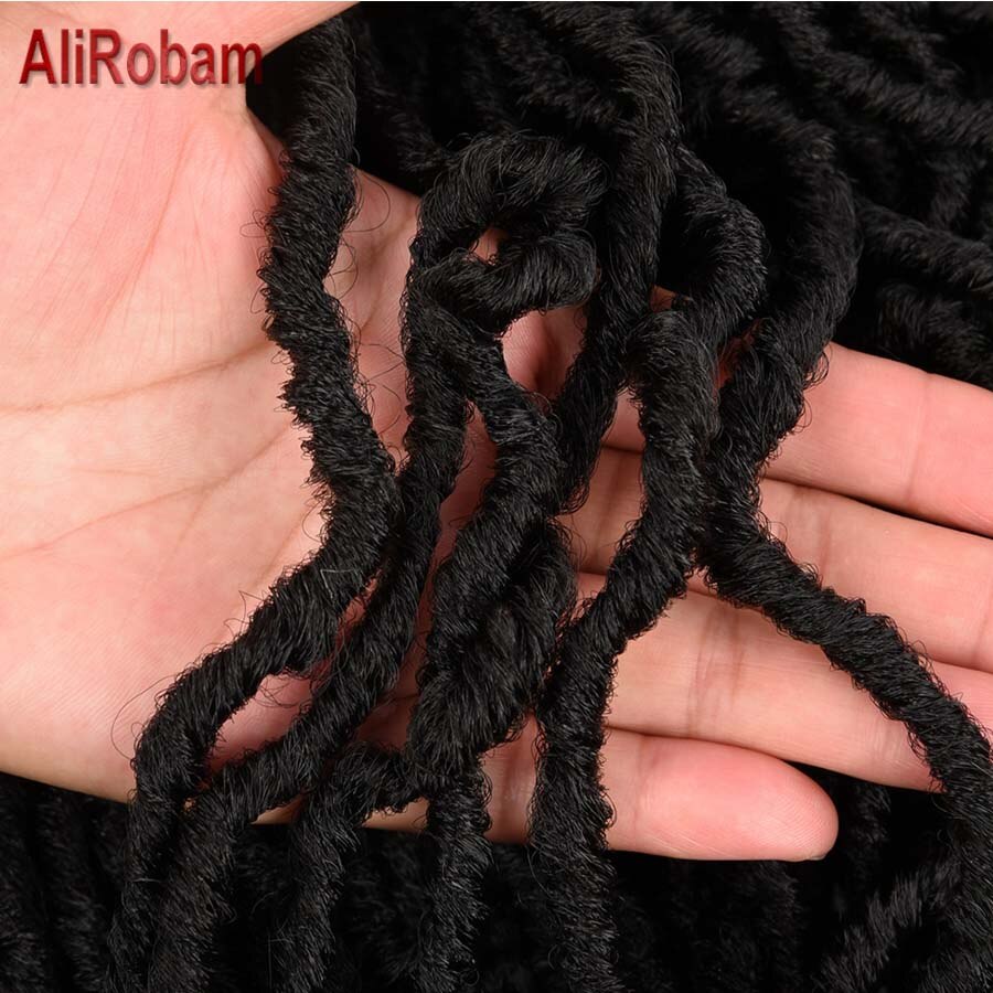 AliRobam Soft Nu Locs Crochet Hair 24 Inch Ombre Faux Locs Crochet Braids Synthetic Hair Extensions 21 strands/pack