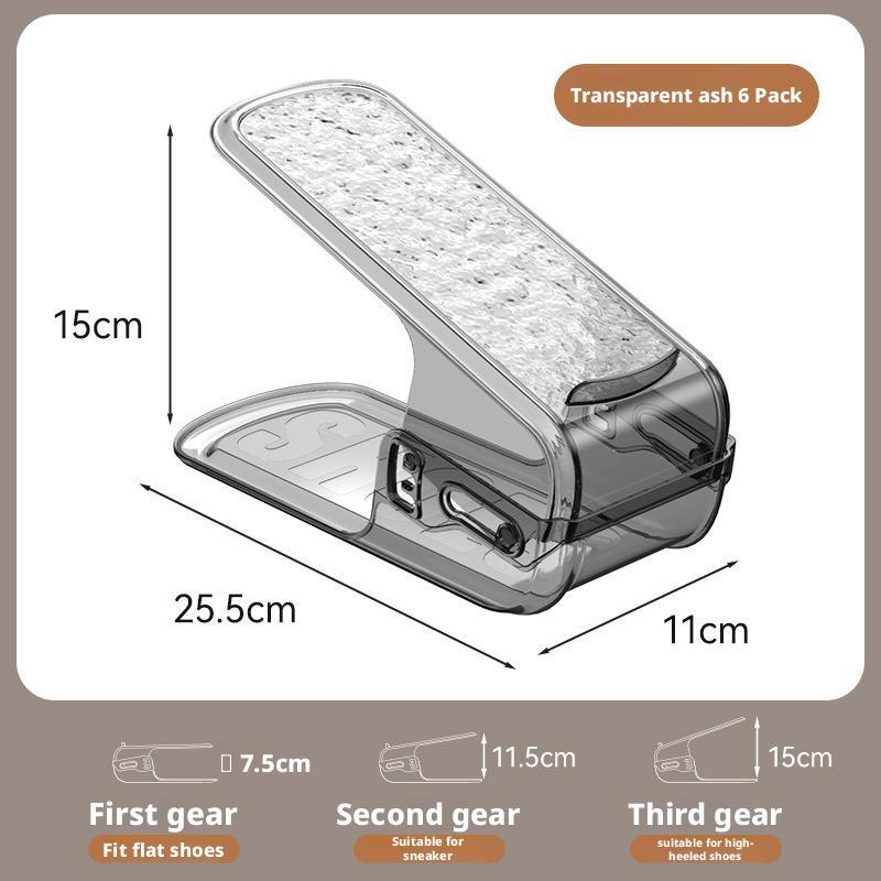 Skohylleorganisatorskap justerbart dobbeltlags skohylle oppbevaringsorganizer skap skostablere organisering skoeske: Mørkegrå