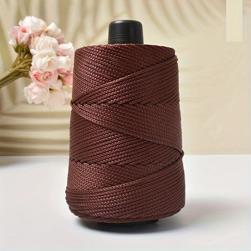 230G Polyester Häkelgarn 3mm Hohlgarn Leichte Viskose Eisseil Hutgarne Handgewebtes Garn Diy Hakenkissen Hohl Helle Seide: Schwarz