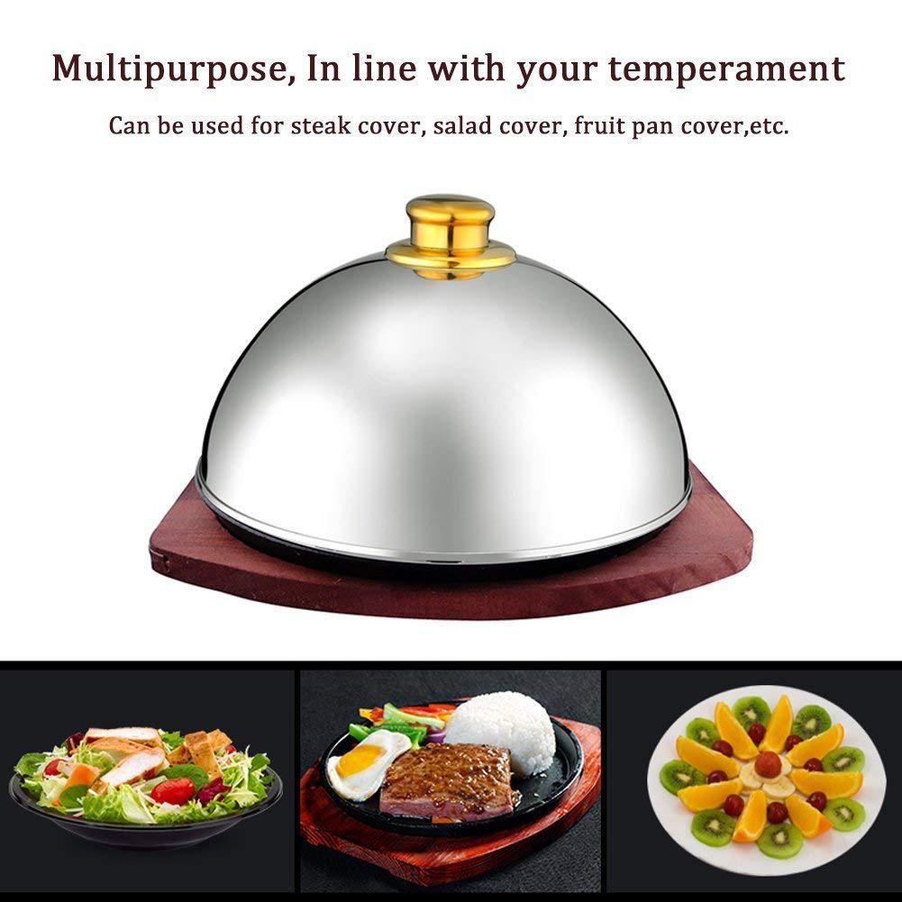 Stainless Steel Dome Food Meal Cover Steak Cover Cheese Melting Dome Serving Dish Food Cover For Home Restaurants Hotels Banquet