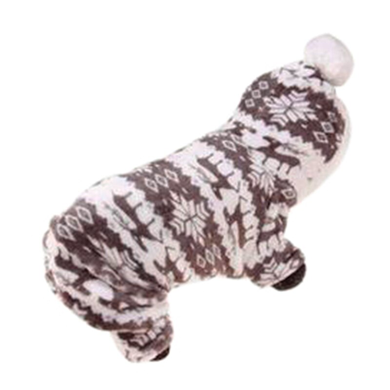 S/M/L/XL/XXL Coral Velvet Cold-proof Pets Dog Winter Cotton Coat Warm Small Deer Patterns Pet Dog Puppy Clothes: coffe / XXL