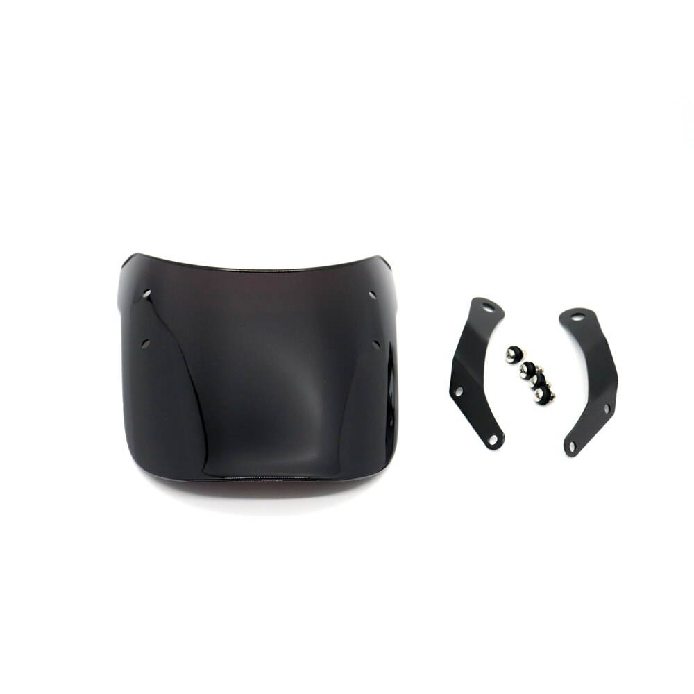 Universal Motorcycle Windshield 7" Round Lights Street Bike Windscreen Smoke/Clear ABS Screen For Honda Yamaha Kawasaki Suzuki