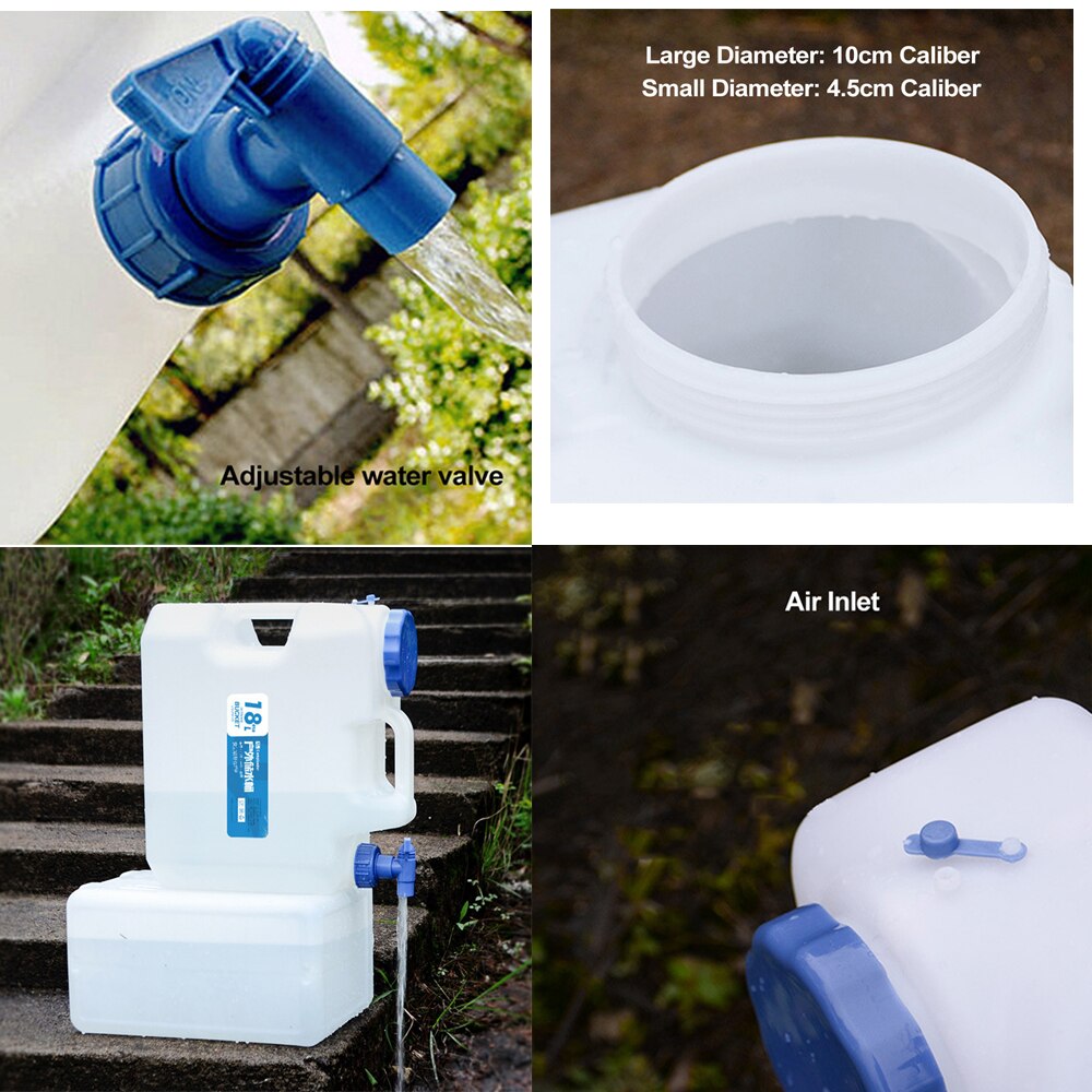 Desert&amp;Fox Outdoor Water Container 4 Sizes Large Capacity Camping Bucket Sturdy Odorless Household Driving Water Bucket with Tap
