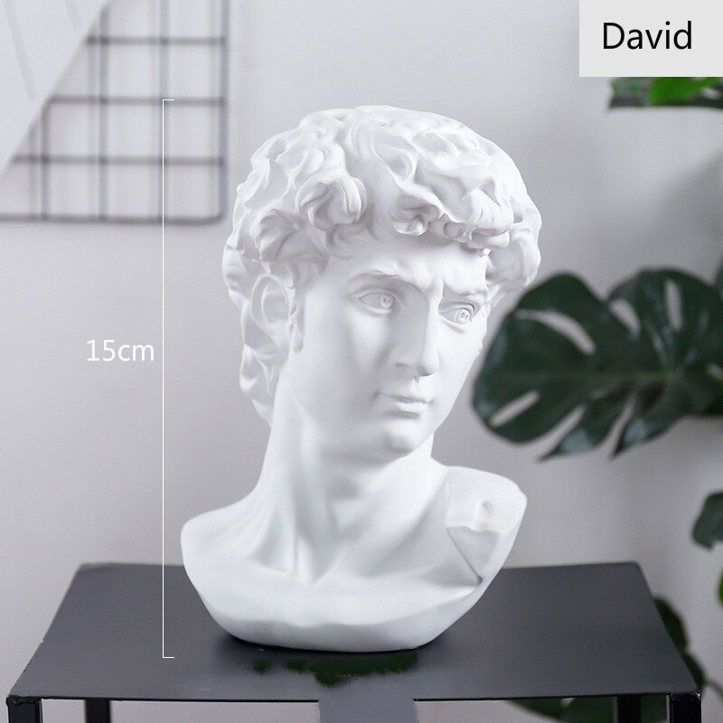 David Sculpture Mini Portraits Resin Statue for Home Decoration Modern Art Craft Furnishing Sketch Sculpture Living Room Decor