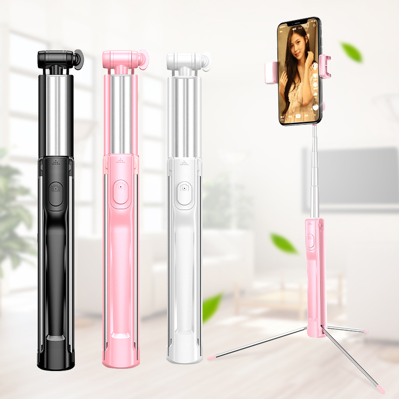 Style Bluetooth Selfie Stick Portable Multi-functional Mobile Phone Fill-in Light Tripod Desktop Live Holder