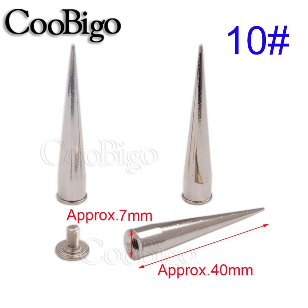 20 Sets Metal Cone Studs En Spikes Diy Craft Cool Punk Garment Klinknagels Voor Kleding Tas Schoenen Lederen Diy Handwerk onderdelen: 10