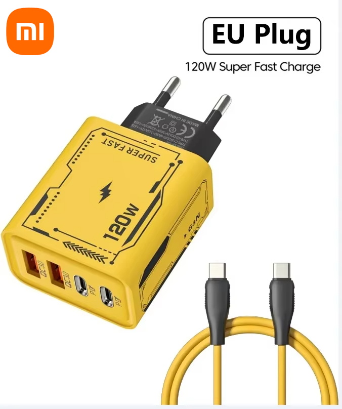 Xiaomi 120W Original Ladegerät EU/UK/US 4-Ports Ultra Schnellladung Typ-C GaN Telefon Ladegerät USB-C QC 3.0 Universal Telefon Adapter: Es