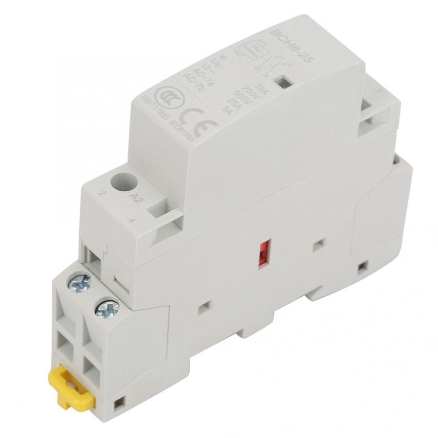 AC Contactor 2P 25A 24V 2NO 50/60HZ Din Rail Household AC Contactor Low noise