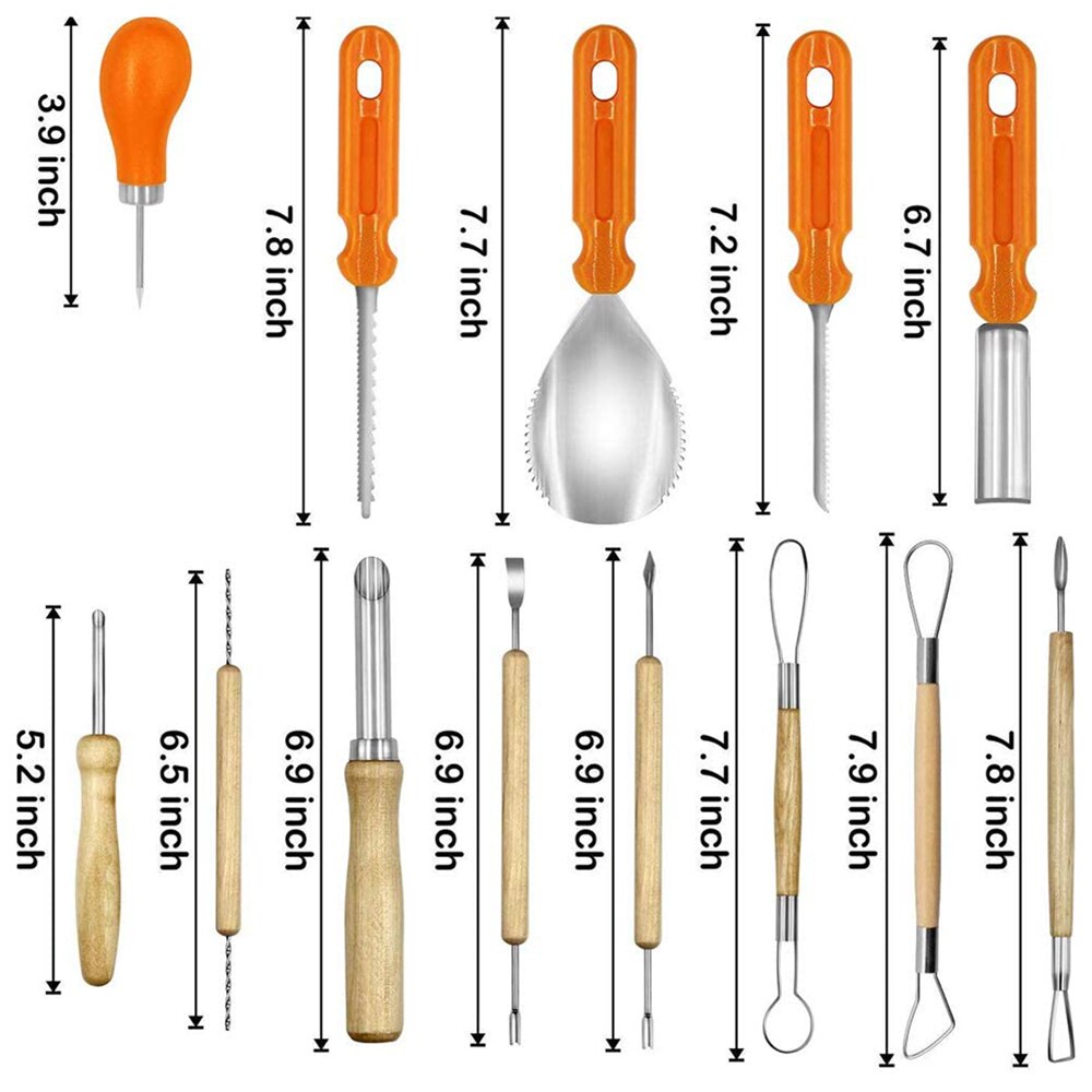 1 Set Halloween Pumpkin Cuttings Carving Kit Stainless Steel Durable Carving Tools For Fruit Vegetable Pumpkin Carving Knife Kit