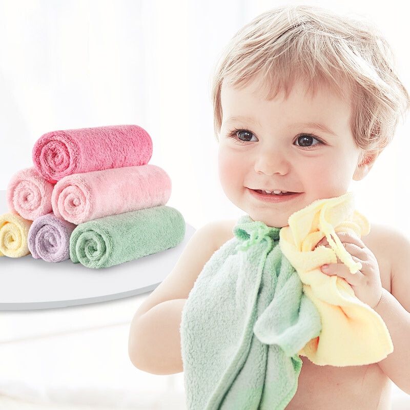 Curbblan 4 st per set babyhandduk näsduksduk mjuk baby ansiktshandduk 30*30cm*4 st babymatande salivhanddukar