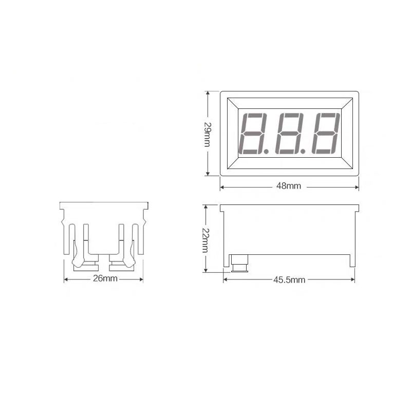 0.56 ''Digitale Voltmeter Kalibreren Lezen Ac 30-500V Dc 3.5-30V Dc 0-120V Rood Groen Blauw Led Display Voltage Meter 2 Draad 3 Draad