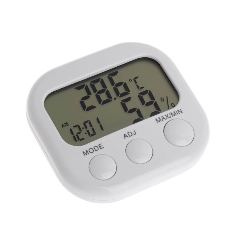 Digital LCD Thermometer Humidity Meter Hygrometer Max Min Air Temperature Clock