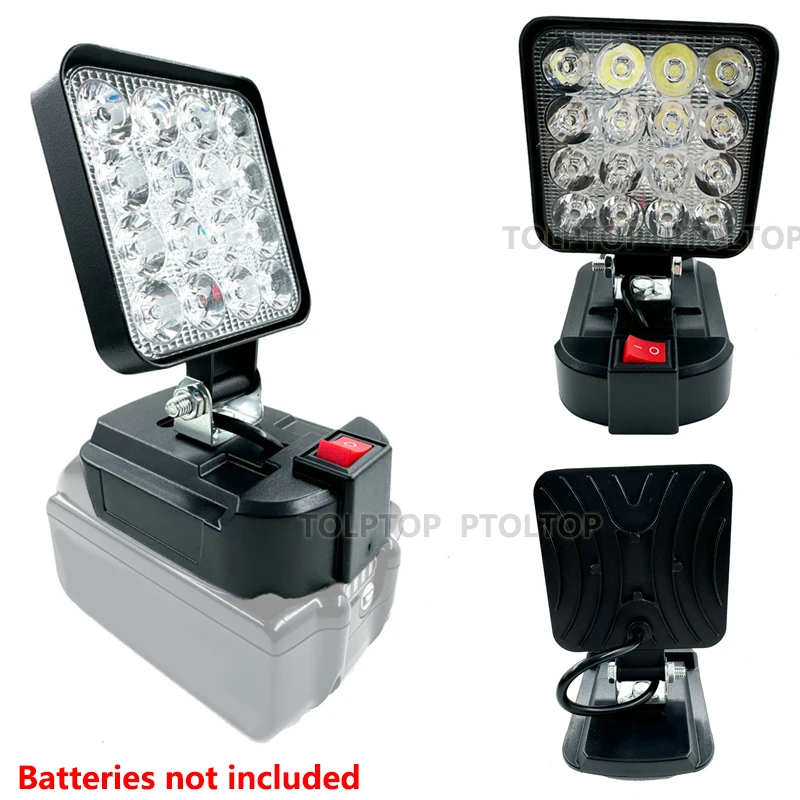 Led-arbeidslys for makita 14.4v 18v li-ion-batteri 3/4 tommer med usb utendørs lommelykt lanterne campinglampe nødlys