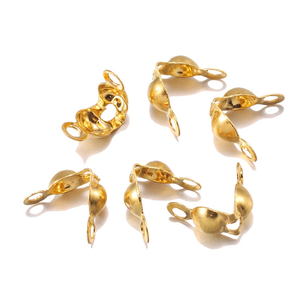 Connecteurs de chaîne à billes 4x7mm, fermoirs, pointe de perle, coquille de palourde pour bricolage, collier, Bracelets, accessoires de fabrication de bijoux, 100 – 1200 pièces/lot