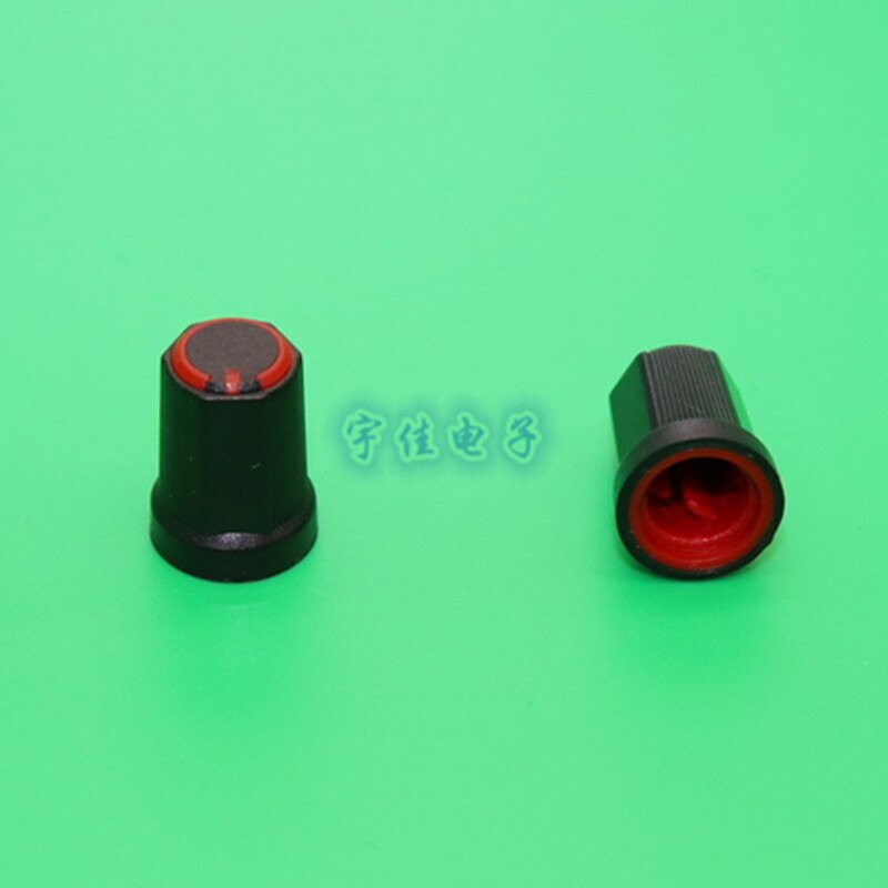 10 Piece 12 * 16.5mm plastic knob half handle D-shaped inner hole 6mm potentiometer switch adjustment 90 ° indicator knob: Red