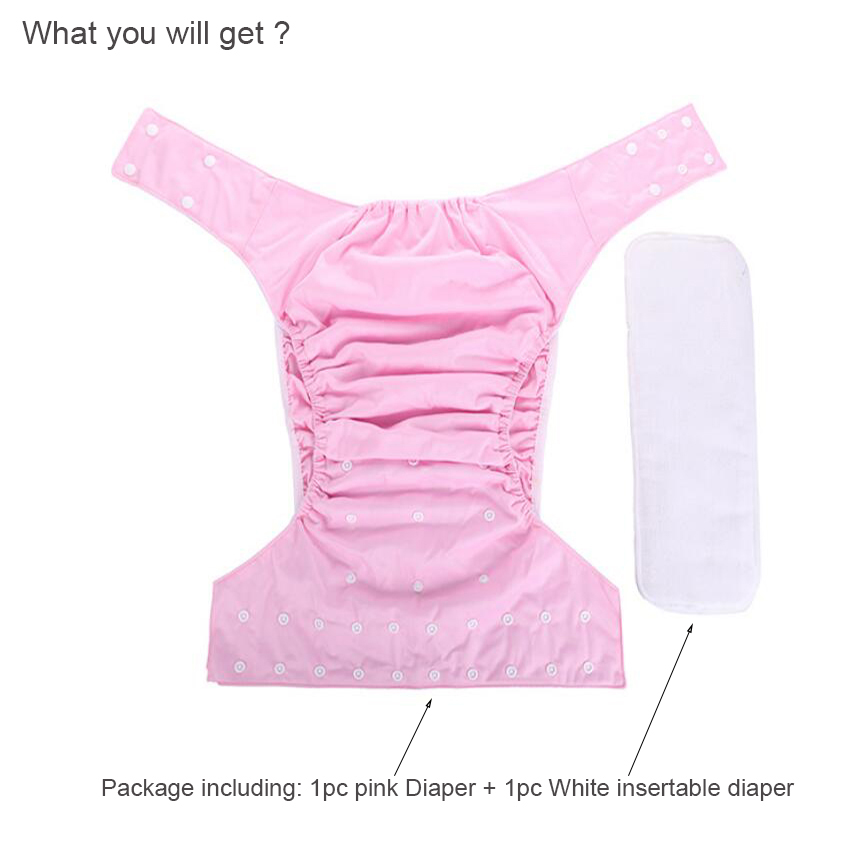 1 satz Erwachsene Windel Tasche Atmungs Mittleren verändert Ältere Klebrig Schnalle dicht Frauen Waschbar Rosa Tuch Windel XXL Größe d50