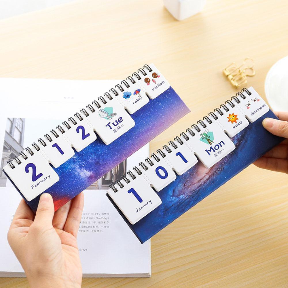 2021Kawaii Cartoon Calendar DIY Mini Animal Star Desk Agenda Stationery Planner School Calendar Table Office Supplies Plan