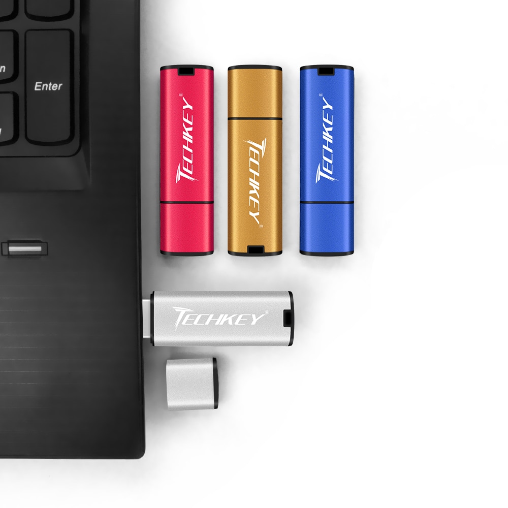 Techkey-unidad flash usb, dispositivo de almacenamiento de alta velocidad, 32gb, 64gb, 16gb, 8gb, 4gb