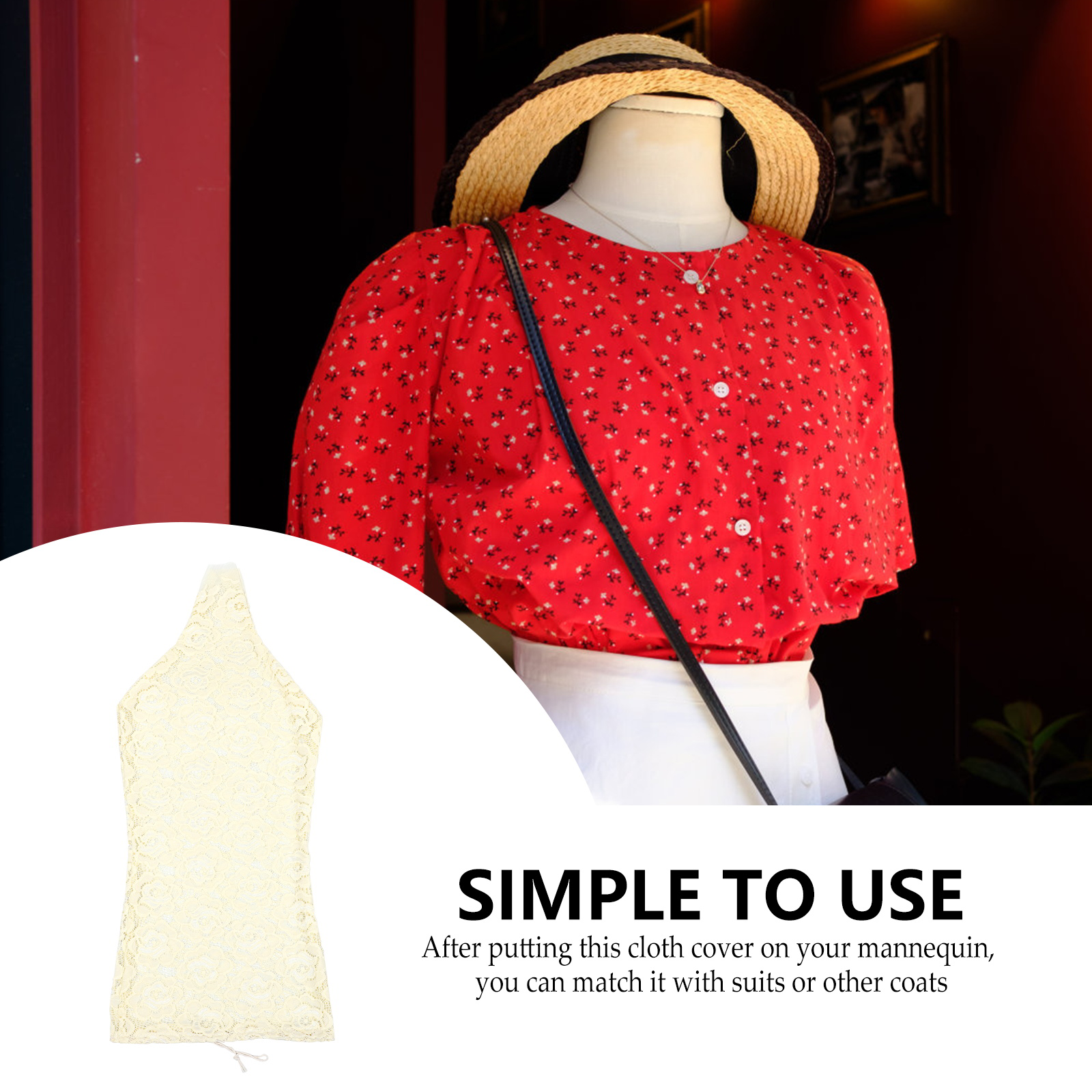 Mannequin Decorative Fabric Lace Cover Female Mannequin Upper Body Cloth Cover