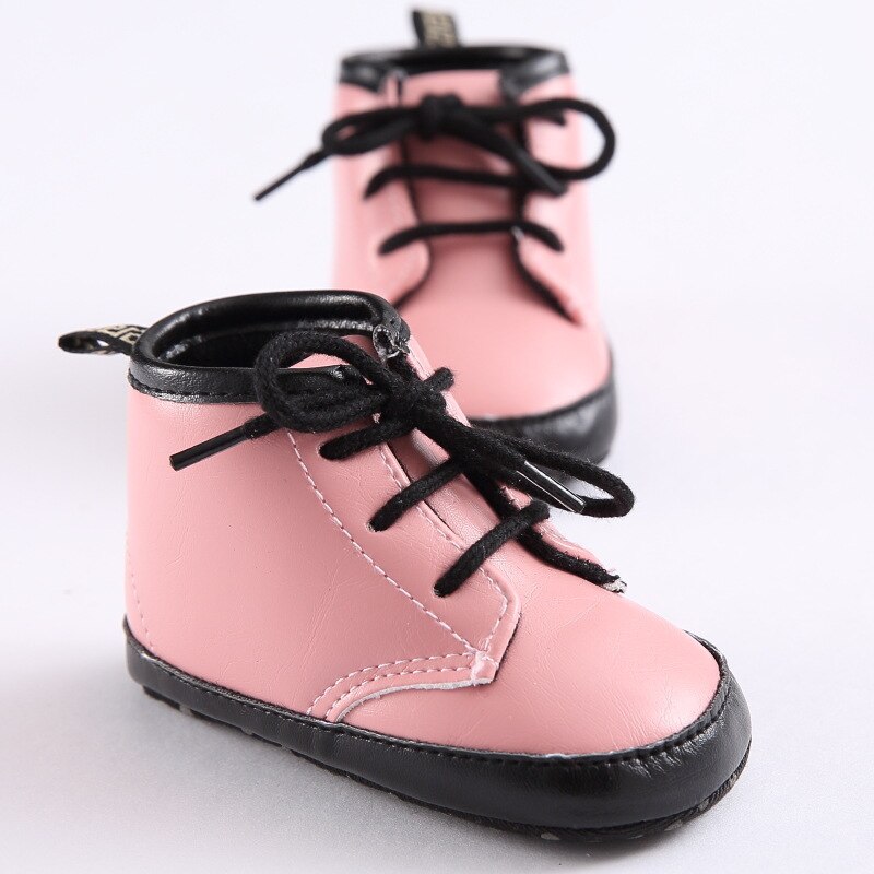 Baby Schoenen Meisjes Jongens Pu Leer Lace Up Hoge Kinderen Sneakers Meisje Baby Schoenen Sport Herfst Winter Schoenen: C74-Pink / 13-18 months