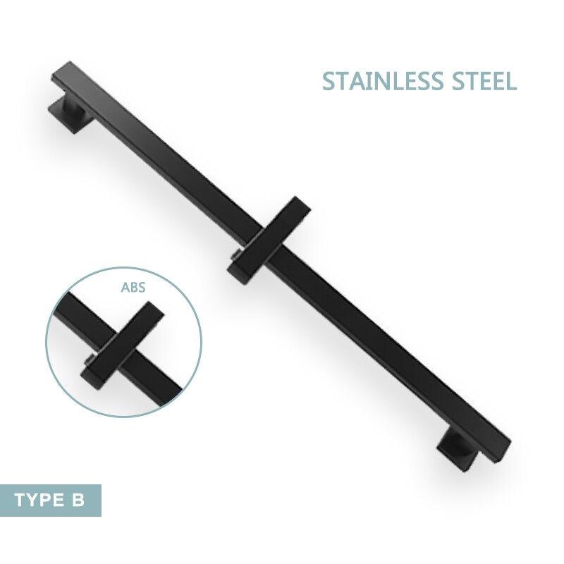 Adjustable 3 Function Matte Black Shower Head Slide Bar with Hand Held Shower and 1.5M Hose Wall Mounted Shower Sliding Bar Set: B Slide Bar Only