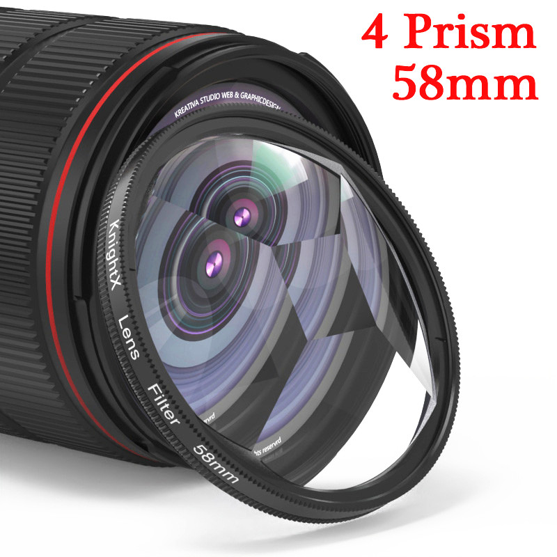 Filtro de prisma KnightX 49-77mm 52mm 58mm giratorio cambiable CPL medio FX dioptrías divididas efectos especiales accesorios de fotografía: YELLOW