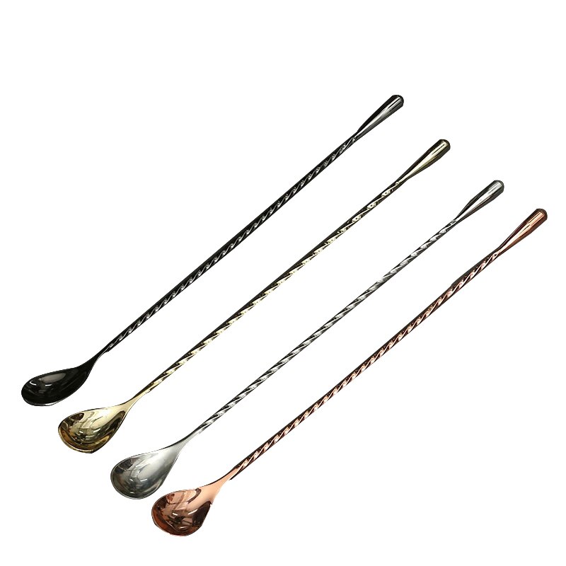 30 cm 40 cm 50 cm Rose gold Rvs Bar Lepels Hoffman Bar Lepels Cocktail Drink Mixer Bar Roeren menglepel Stirrer