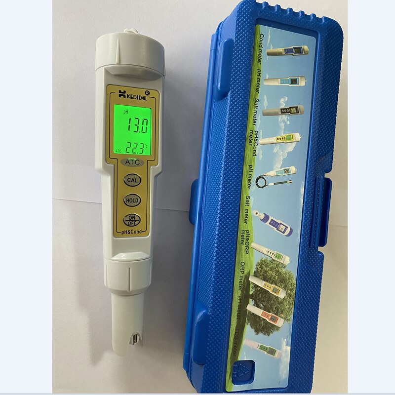 0-1999 uS/cm Digital PH EC Conductivity Monitor Portable Water Tester Accuracy pH Cond Meter for Fish Tank Aquariums