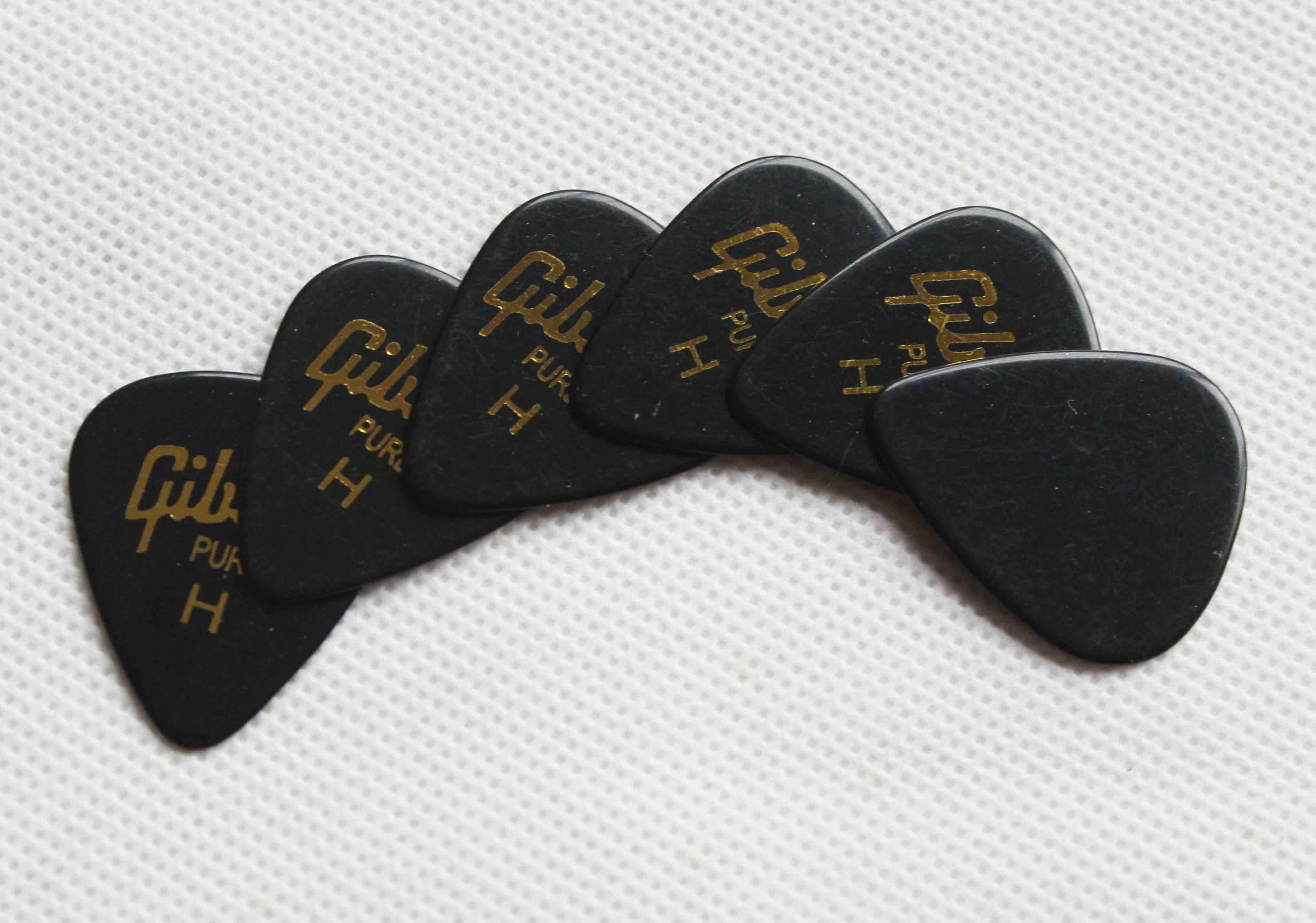 Zwarte kleur celluloid plectrums met gold logo afdrukken, Picks Plectrums voor akoestische, klassieke en elektrische gitaren