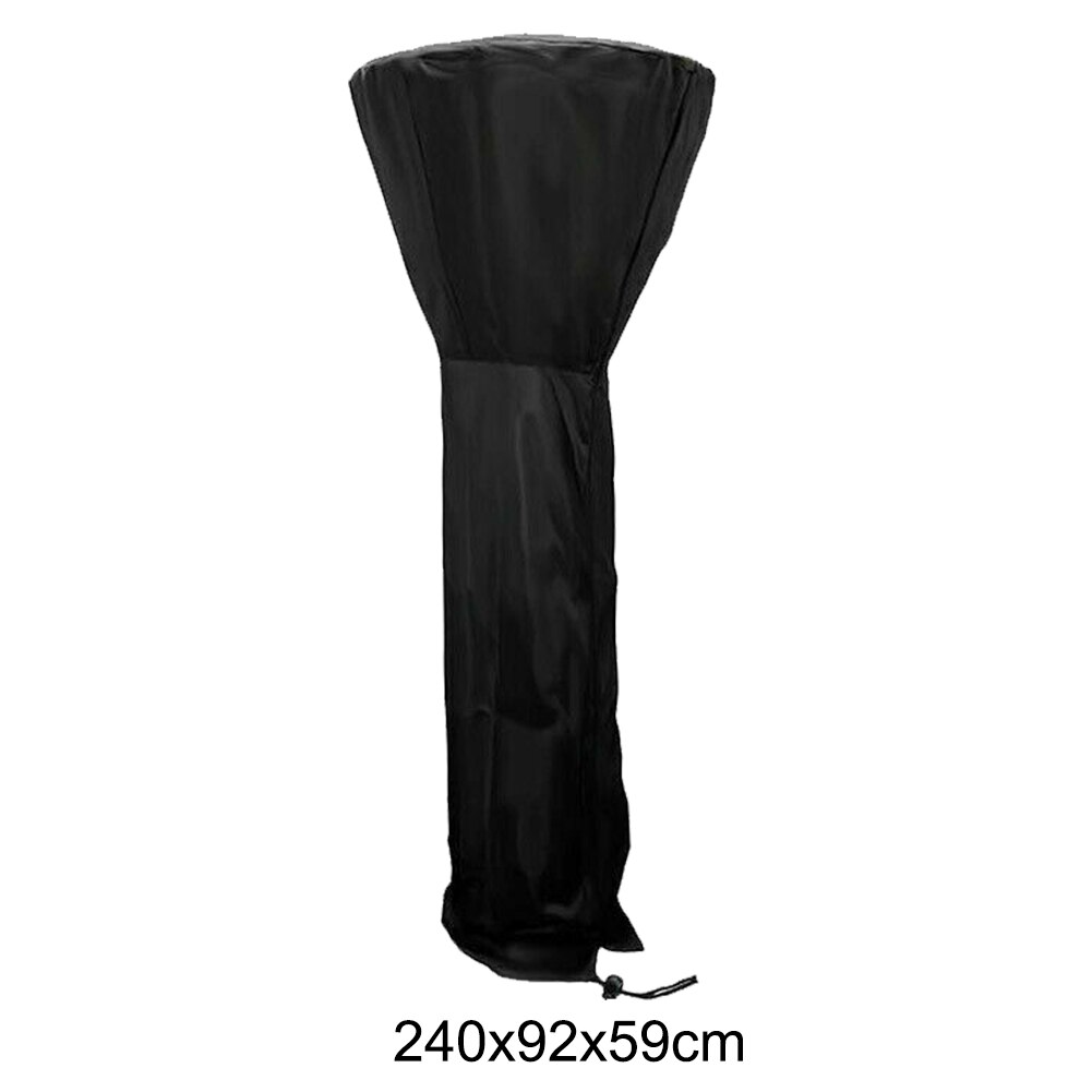 Universell kraftig hage multifunksjonell anti støv rund kuppel gassvarmer deksel møbelbeskytter utendørs terrasse hjem svart: 240 x 92 x 59cm