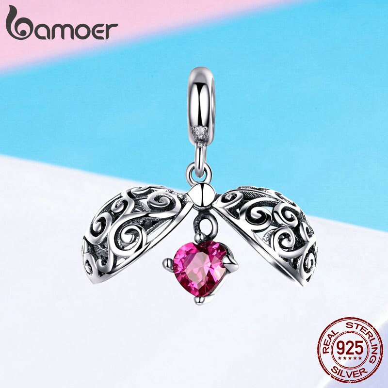 BAMOER Neue 925 Sterling Silber Geheimnis Obst Box Käfig Anhänger Charms fit Charme Armbänder DIY Schmuck Machen SCC1114