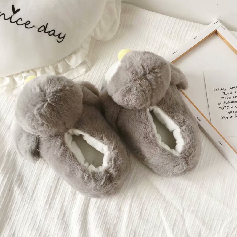 Girl Indoor Pink Penguin Warm Women Slippers Cute Animal Winter Home Cotton Plush Head Silent Indoor Flor Female Shoes
