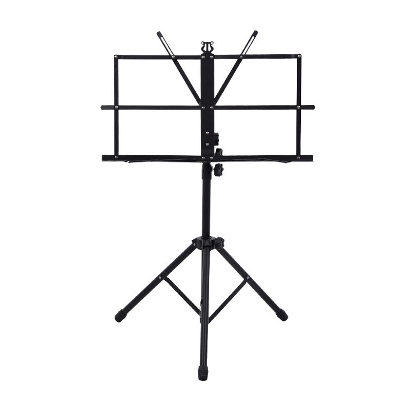 Folding Music Tripod Stand Holder Aluminum Alloy Stand Height Adjustable with Carry Bag for Violin Piano Guitar Instrument: Black