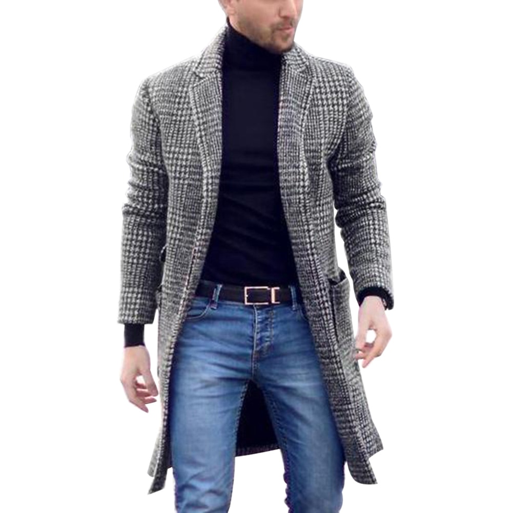 Abrigo largo de lana para hombre, abrigo informal de negocios de boutique de retro, de , , Otoño e Invierno