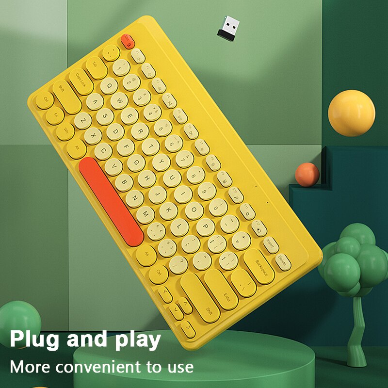 2,4G kabellos Tastatur Maus einstellen USB 79 Tastenkappen Stumm Mini kabellos Spielen Tastatur Maus Combo Für Bausatz PC Gamer Computer Laptop