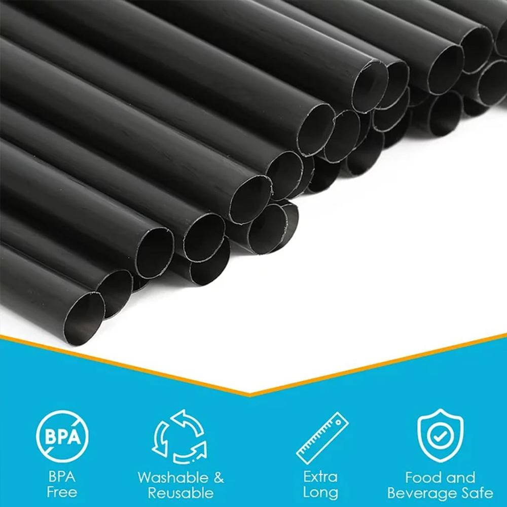 50-400 Uds. Pajitas negras grandes para batidos, pajitas grandes para beber, pajitas para té de burbujas, pajitas para té de la leche, , boda, Bar, accesorios para el hogar