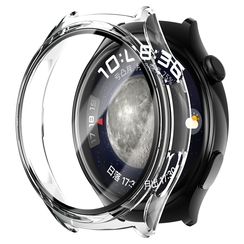 Vidro temperado + capa para huawei watch 4 case 46mm cobertura completa protetor de tela protetora para huawei watch4 acessórios: Branco