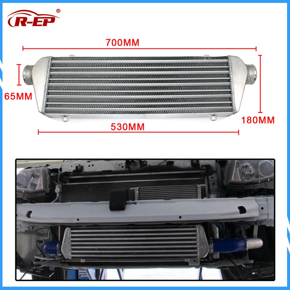 Universal Intercooler Car Radiador Turbo 530x180x65mm Front Mount Tube-fin Cold Air Intake Radiator Outlet