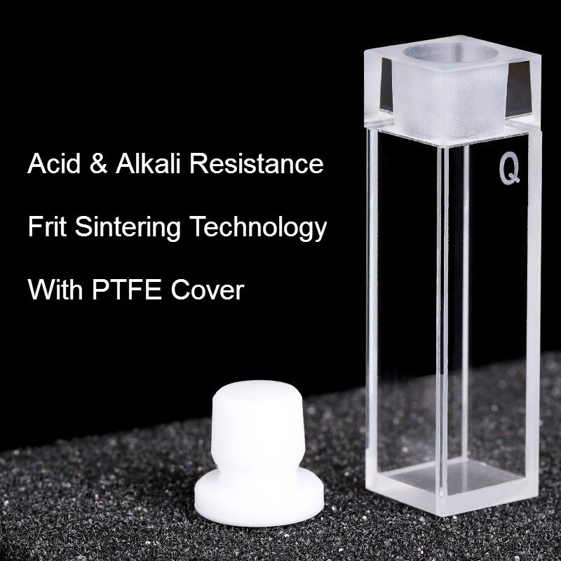 Quartz Cuvette Fluorescent Colorimeter Cell 10 mm Four-side Light Through Good Sealing Frit Sintering Technology 1 / PK