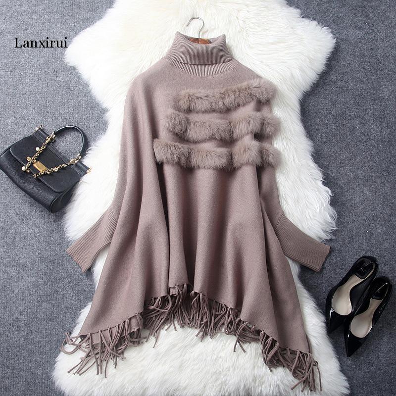 Cape à franges ample tricot | Glands, Cape, Poncho, châle manches chauve-souris, tricot col roulé veste Pashmina: Brown