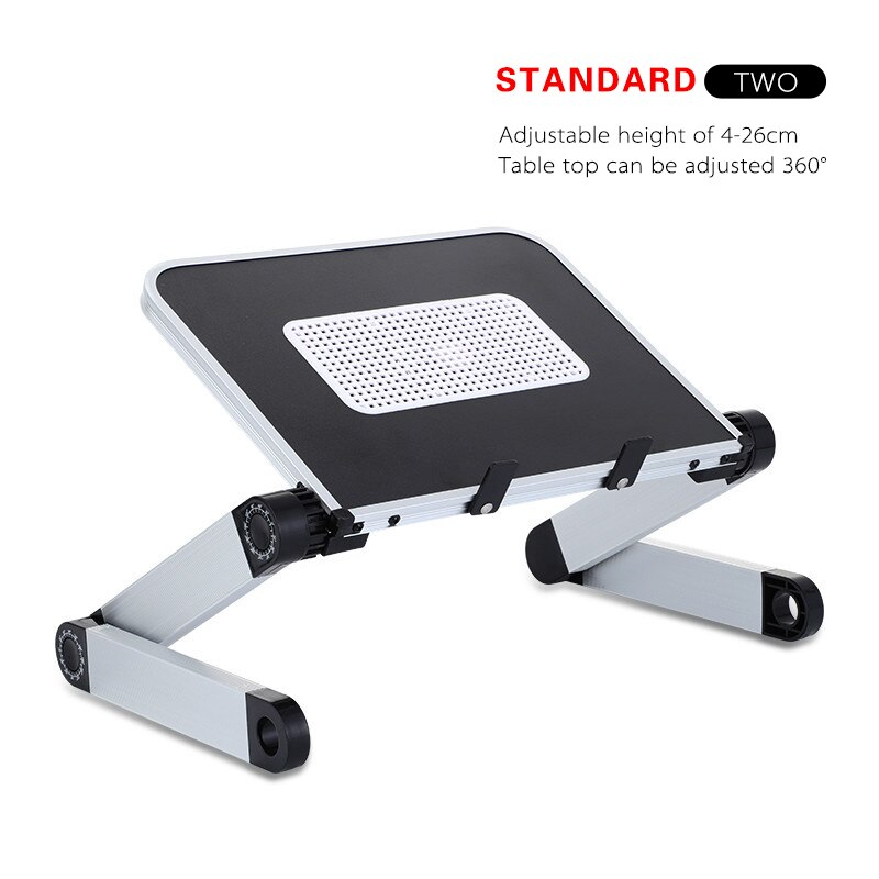 Adjustable Computer Table Aluminum Alloy Laptop Desk 360 Degree Laptop Stand Foldable Computer Table Stand Tray Notebook Stand: Black C